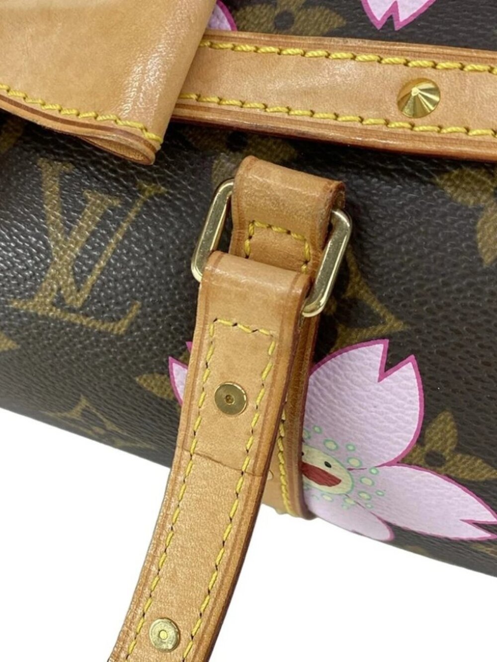 LOUIS VUITTON Papillon Maroon Monogram Cherry Blossom Unclear Handbag - Picture 10 of 14